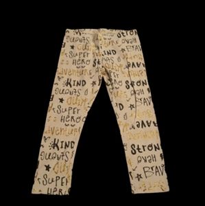 JUMPING BEANS LEGGINGS, STRTCHY, WHITE, BLACK, GOLD